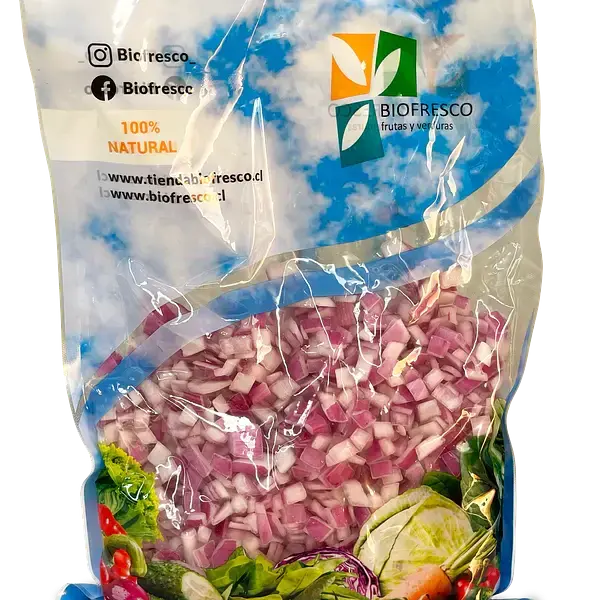 CEBOLLA MORADA CUBO 500 GRS